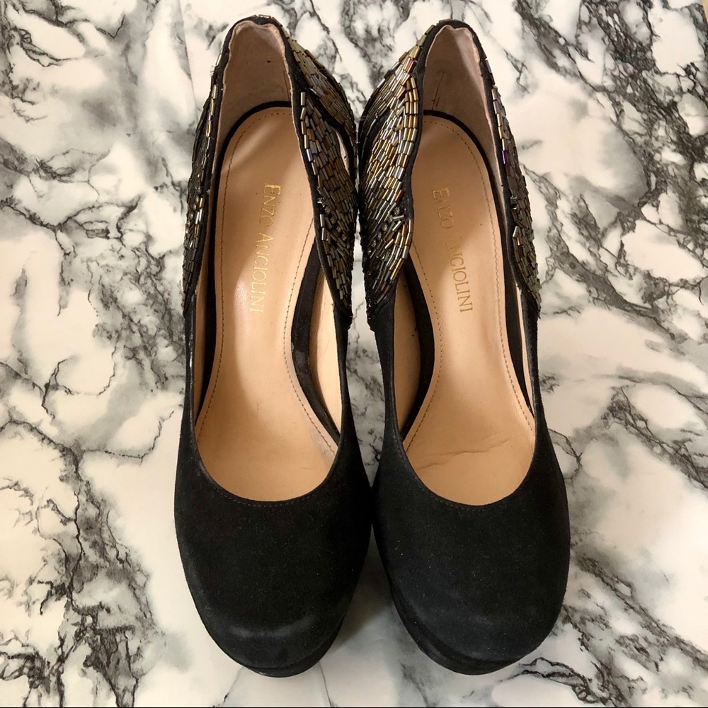 Enzo Angiolini Beaded Black Suede Pumps 🖤✨ - Picture 3 of 8